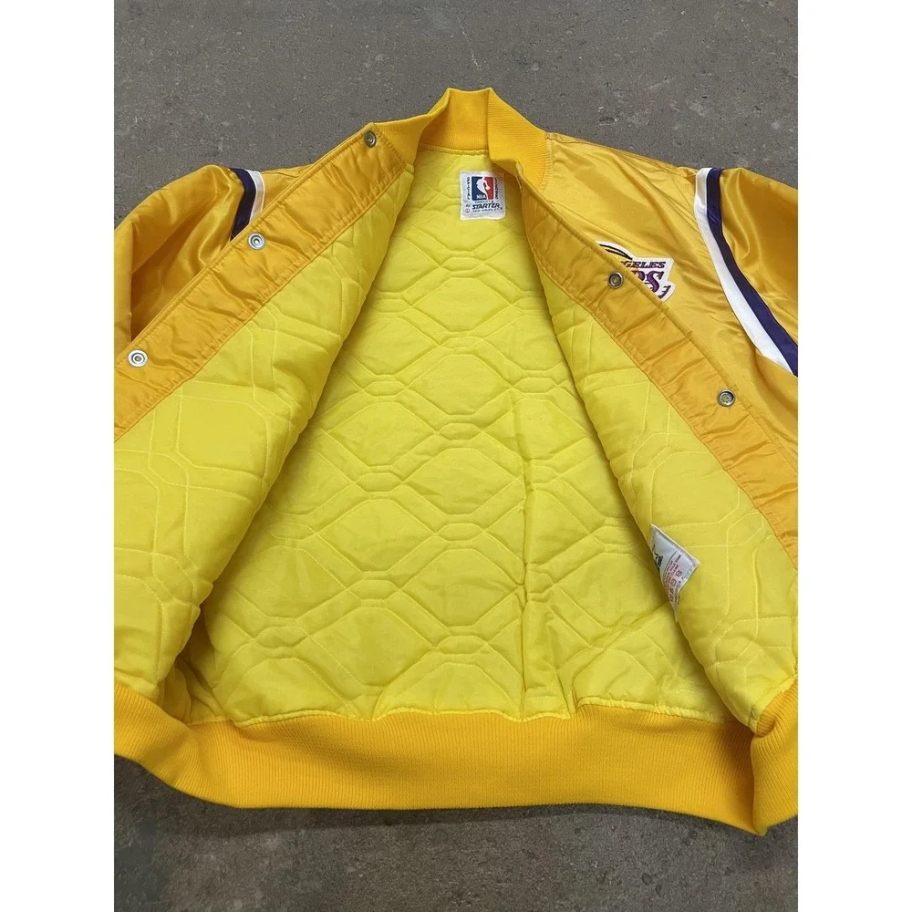 Vintage Los Angeles Lakers Jacket Mens Large Yellow NBA Basketball Starter‎ 90s